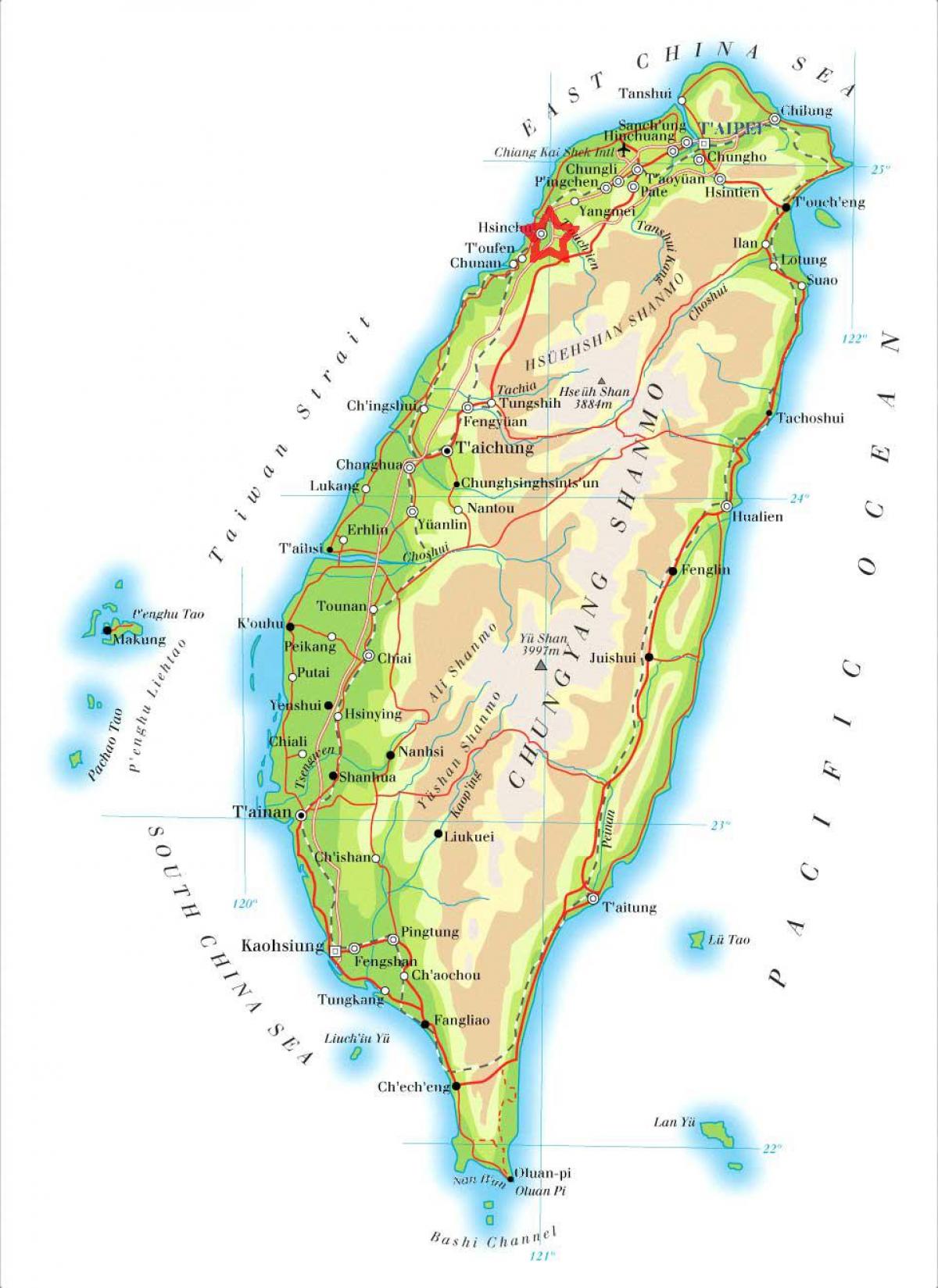 Mapa de hsinchu Taiwán