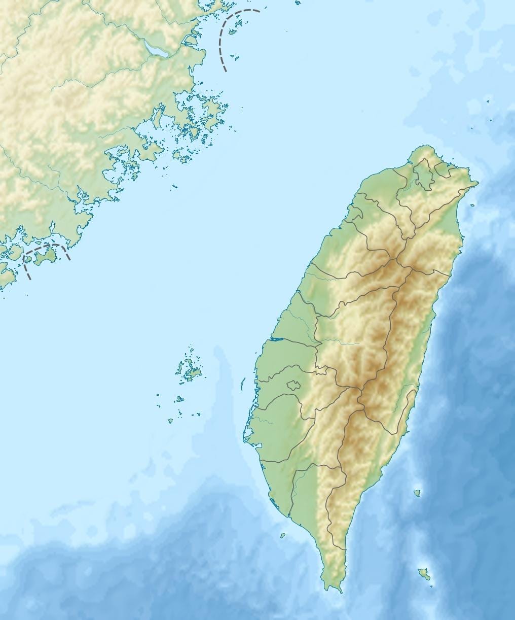 Mapa de la isla de Taiwán