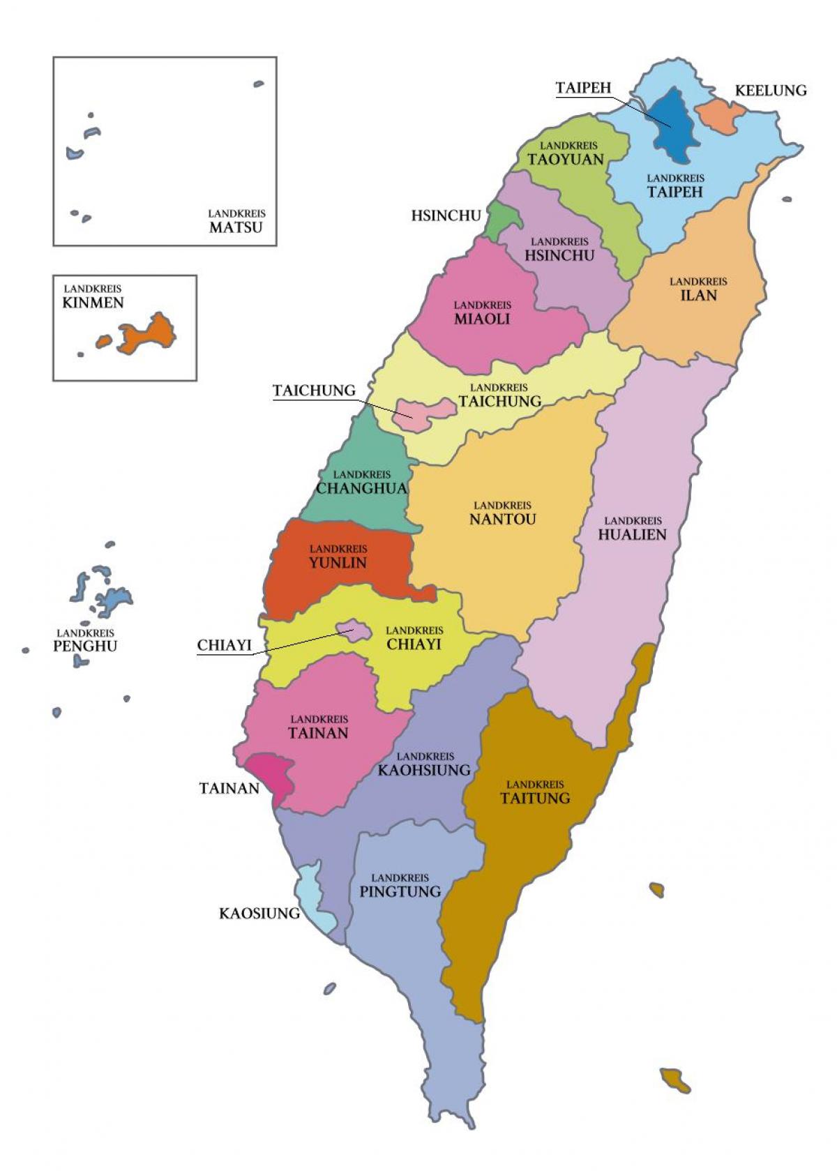 Mapa de la provincia de Taiwán