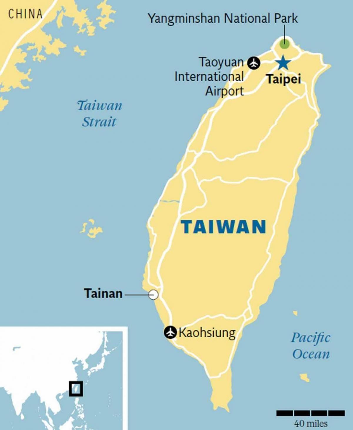 Taiwán, tainan mapa