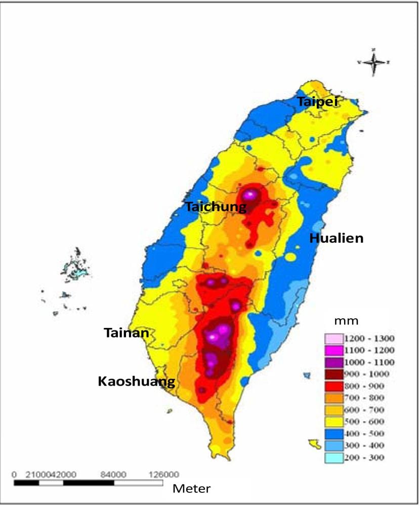 Mapa de Taiwán climático