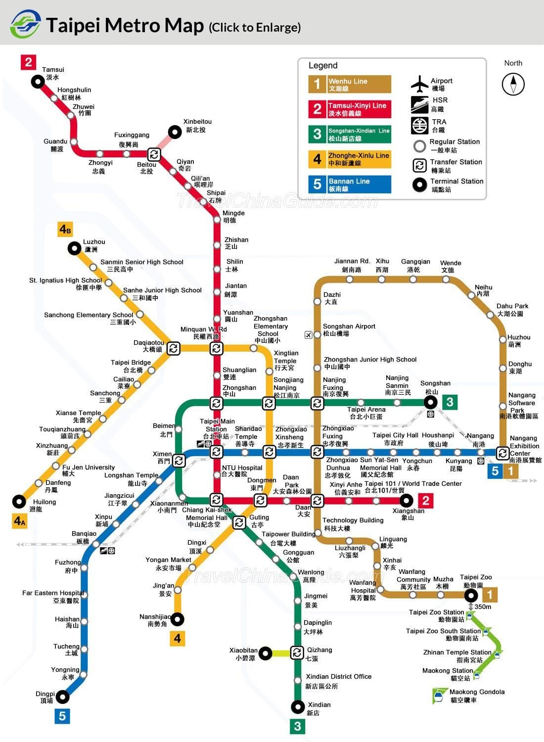 Mapa de metro de Taiwán