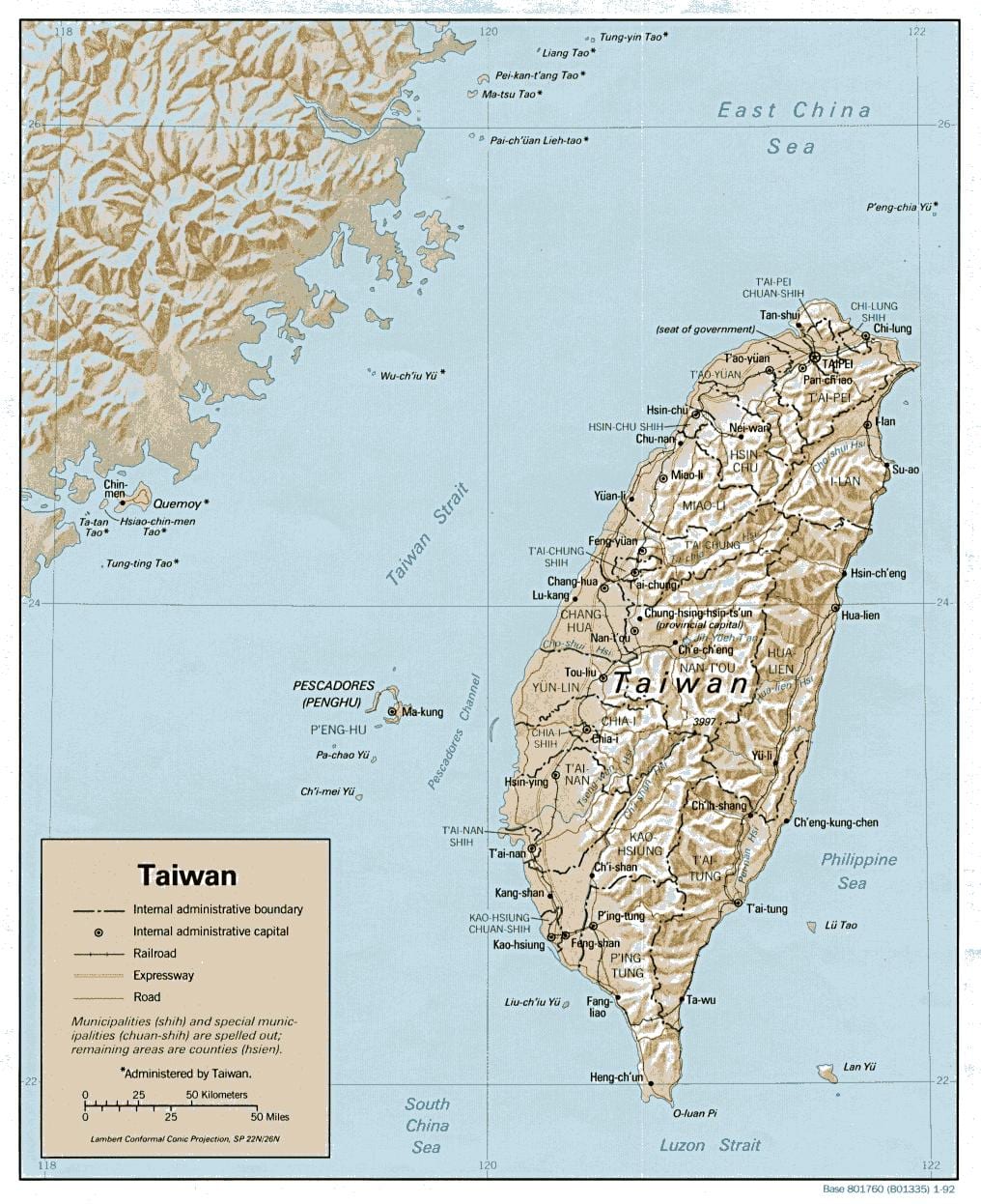 Mapa de Taiwán de surf 