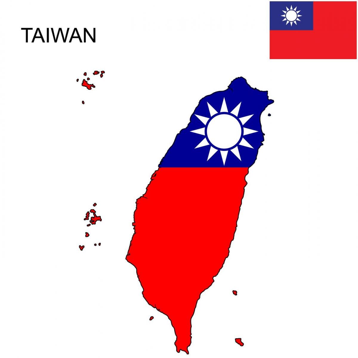 Mapa de la bandera de Taiwán