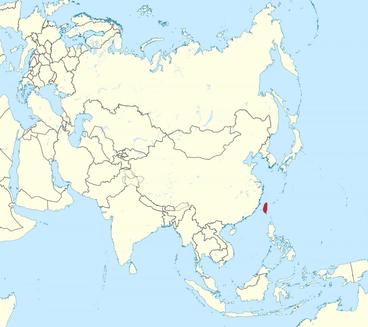 Taiwán mapa de asia