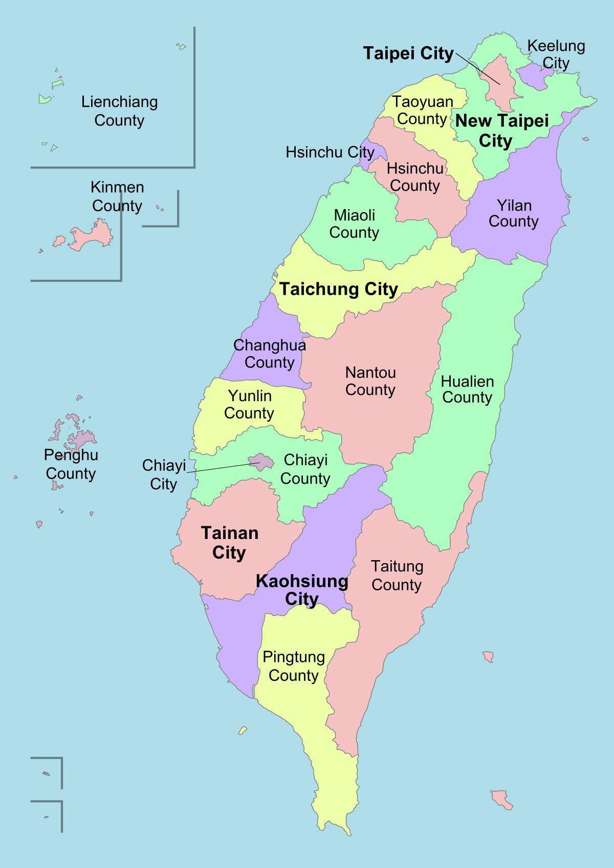 Mapa de distrito de Taiwán 