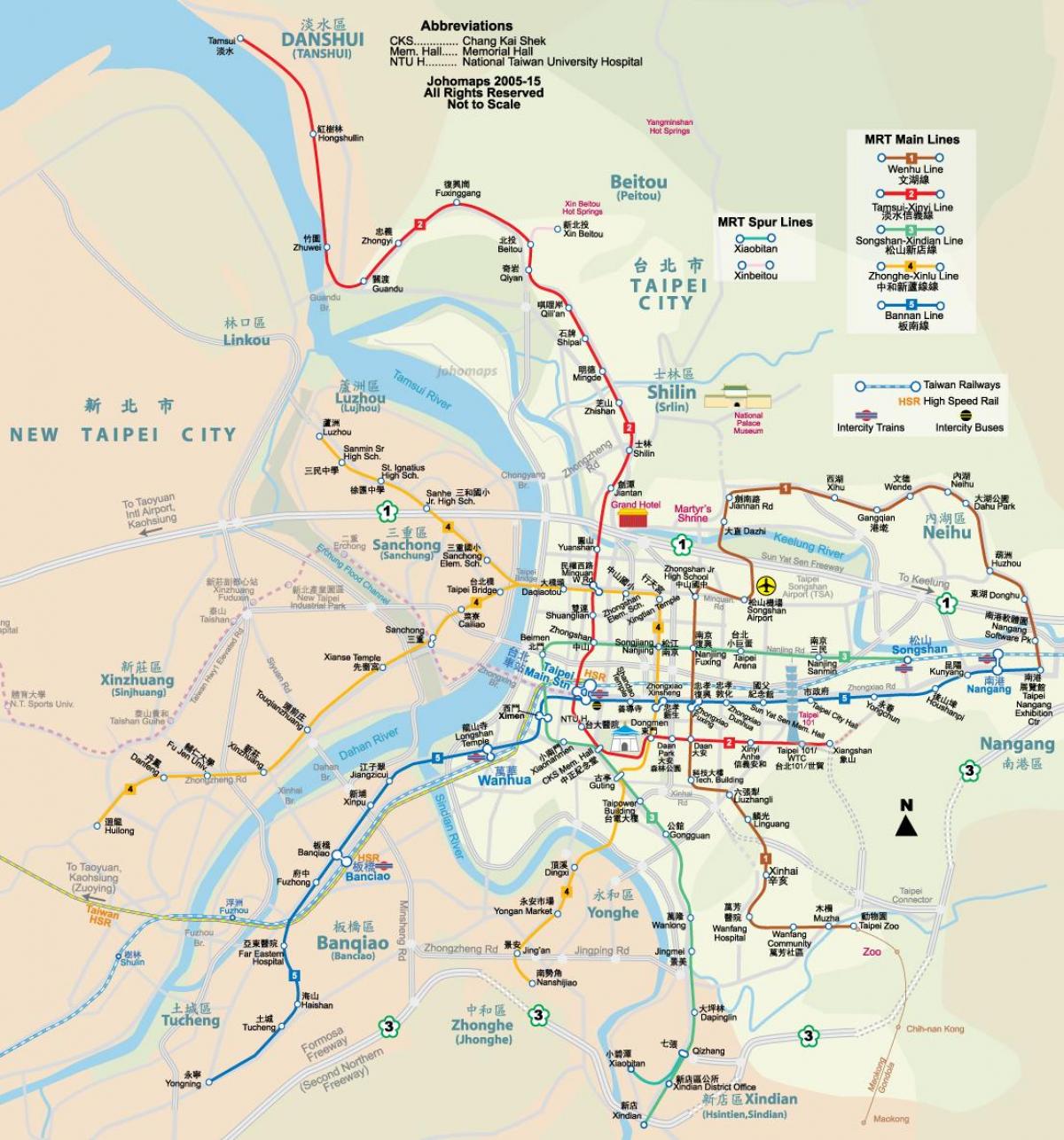 mapa del metro de Taiwán