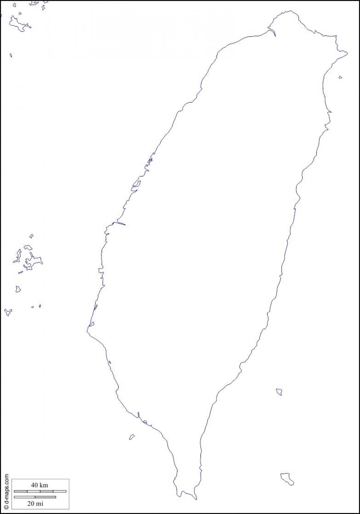 Mapa de Taiwán en blanco