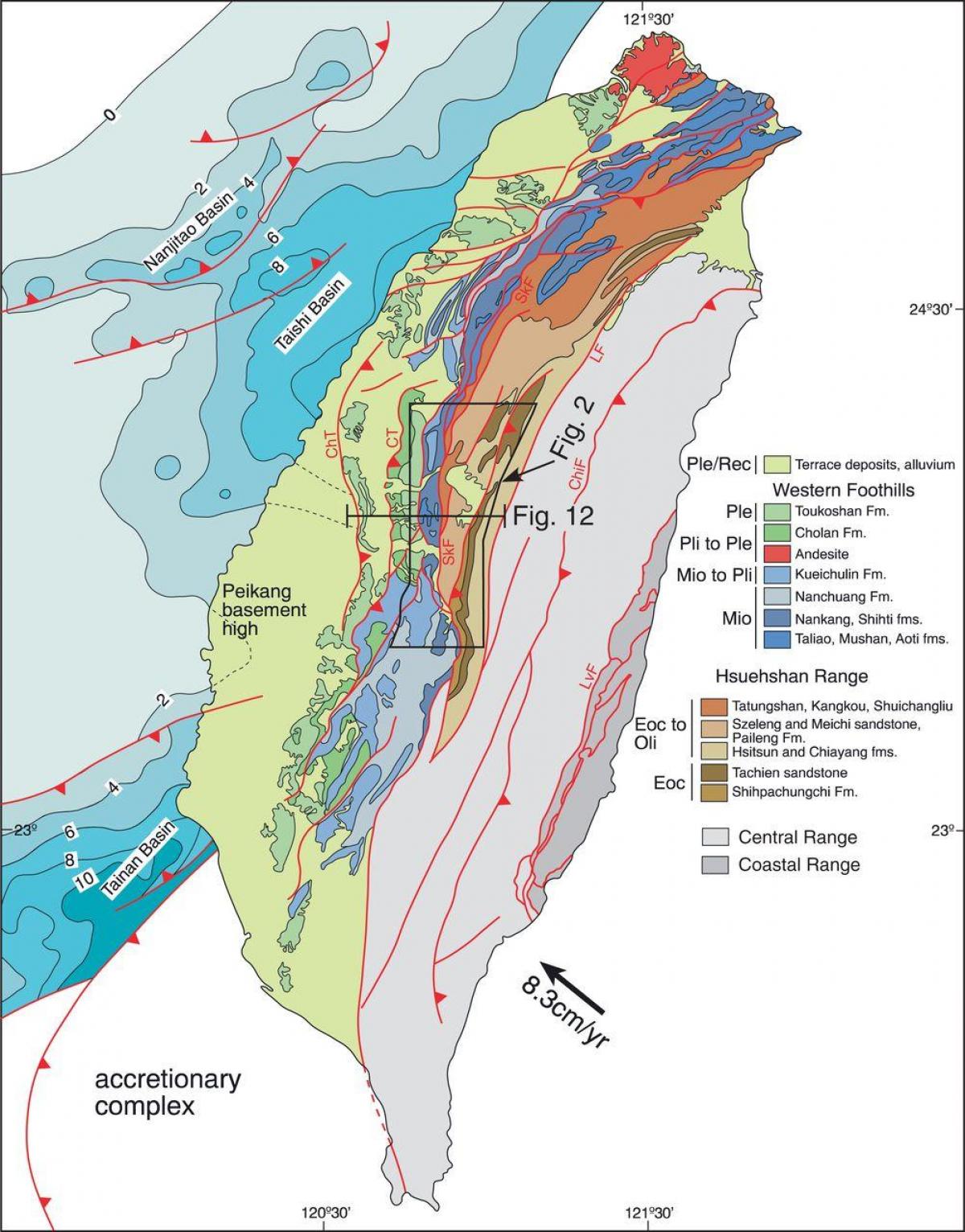 Mapa geológico de Taiwán