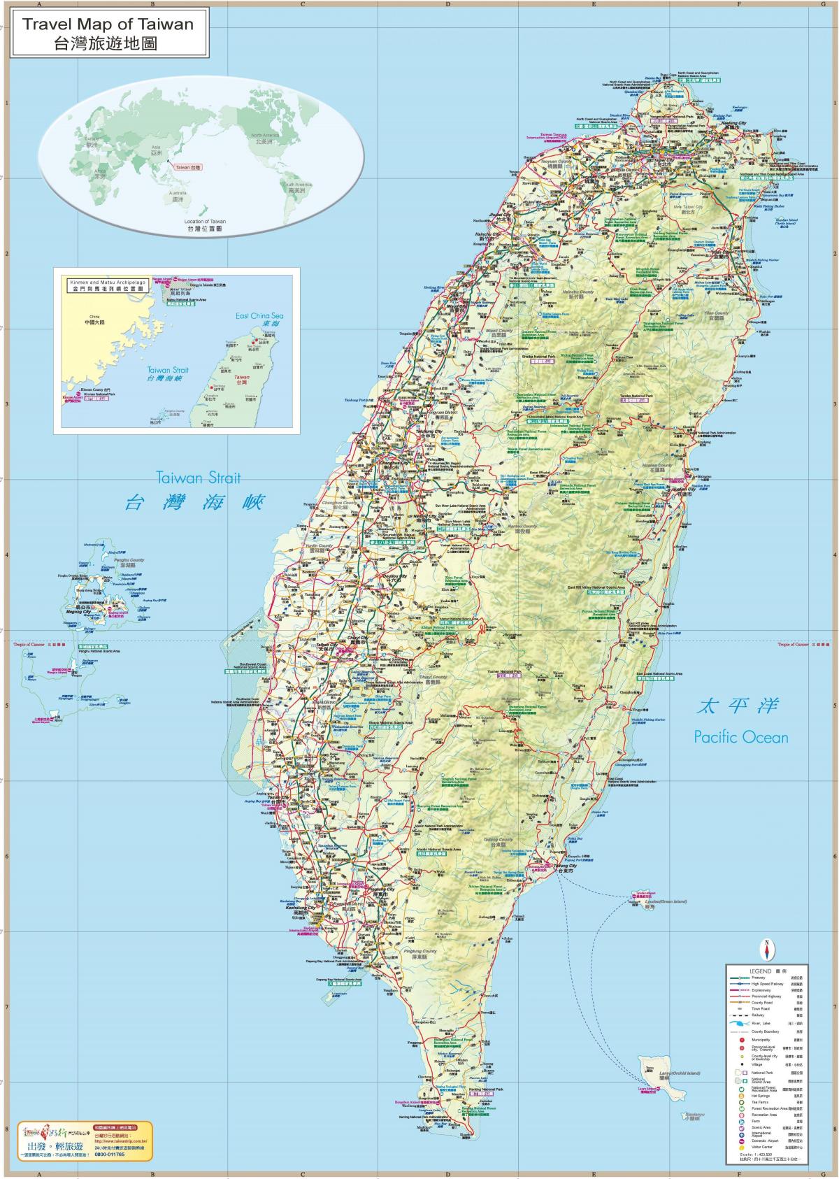 mapa de Taiwán lugares de interés turístico