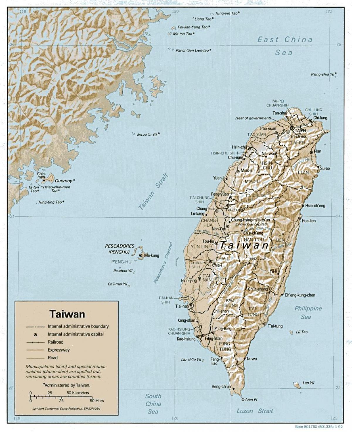 Mapa de Taiwán de surf 