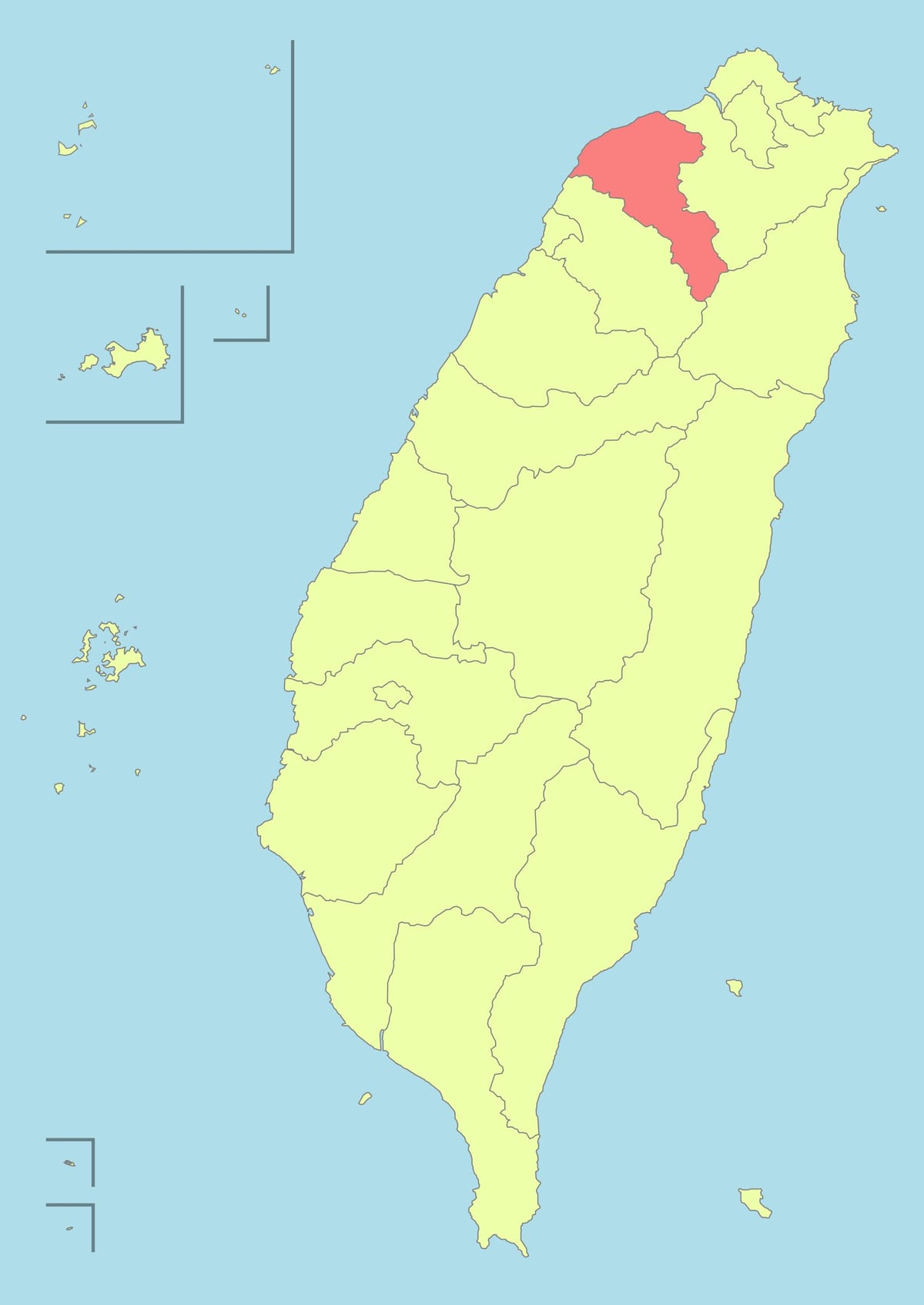 Taiwán mapa de taoyuan