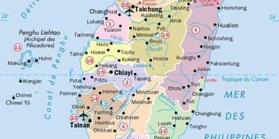 Mapa de ciudades de Taiwan