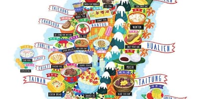 Mapa de Taiwán de alimentos