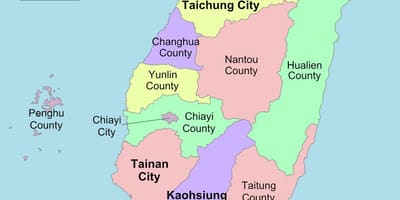 Mapa de condado de Taiwán 