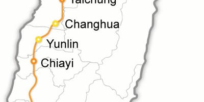 Taiwán tren bala mapa