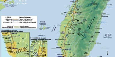 Tra Taiwán mapa
