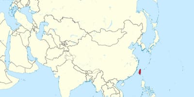 Taiwán mapa de asia