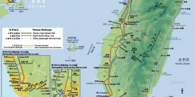 La estación de tren de mapa de Taiwán