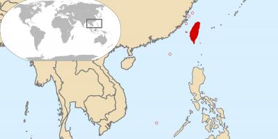 Mapa del mundo que muestra Taiwán